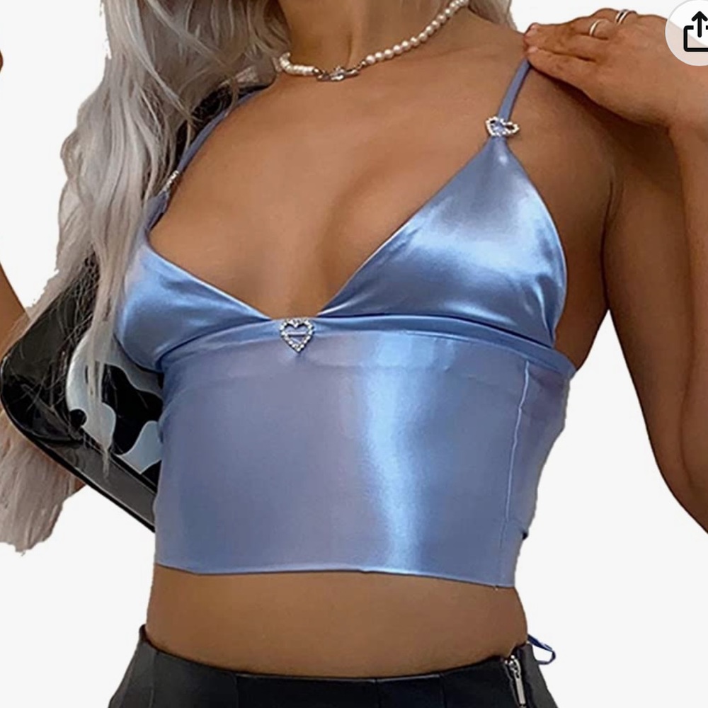 Blue Spaghetti Strap Crop/ Corset Top
Sexy Push Up Bustier Summer Tank Top Shirt